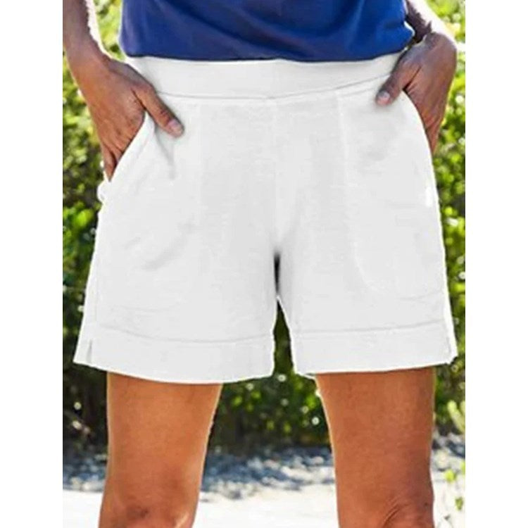 Women’s Shorts – Relaxed Fit – Breathable Blend – Side Pockets – Mid-Thigh Length