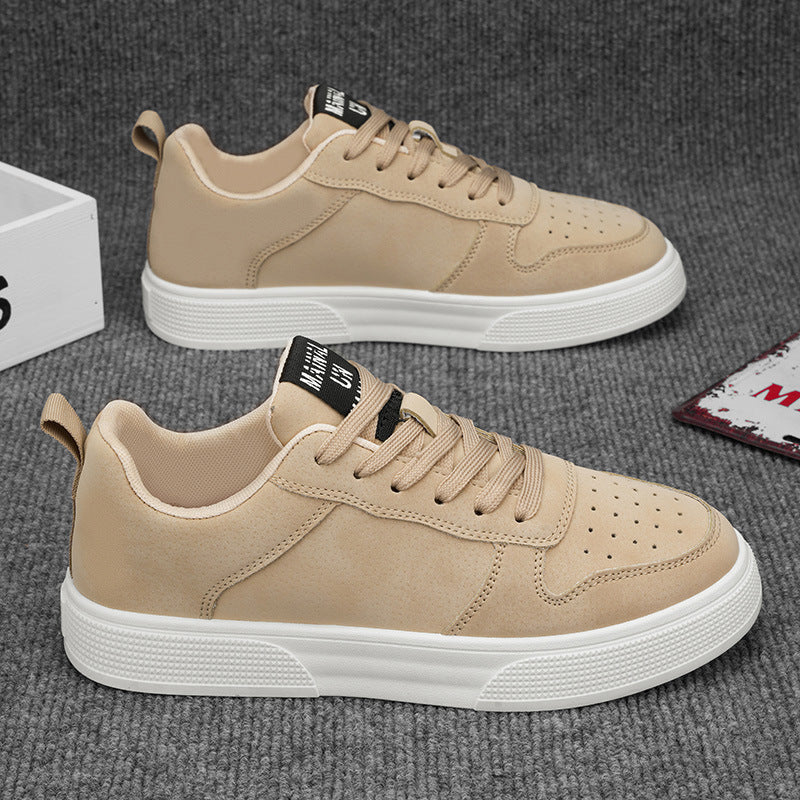Men’s Low-Top Sneakers – Suede Upper – Perforated – Rubber Sole – Lace-Up Fit
