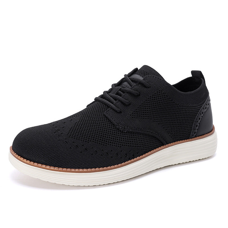Men’s Dress Shoes – Knit Upper – Lace-Up – Cushioned Sole – Breathable Fit