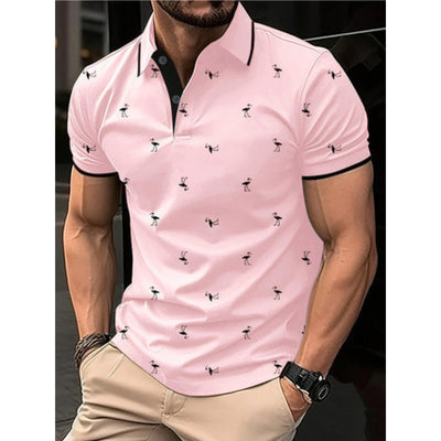 Men’s Polo Shirt – Cotton Blend – Regular Fit – Printed – Short Sleeve Casual Wear