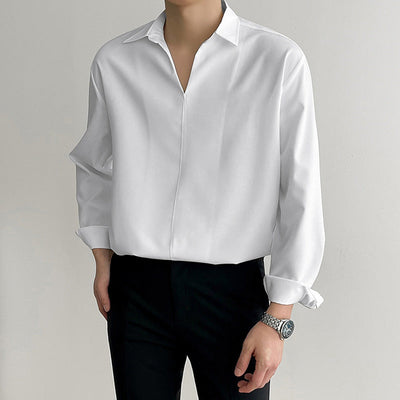 Men’s Pullover Shirt – Relaxed Fit – V-Neck Collar – Lightweight Breathable Fabric