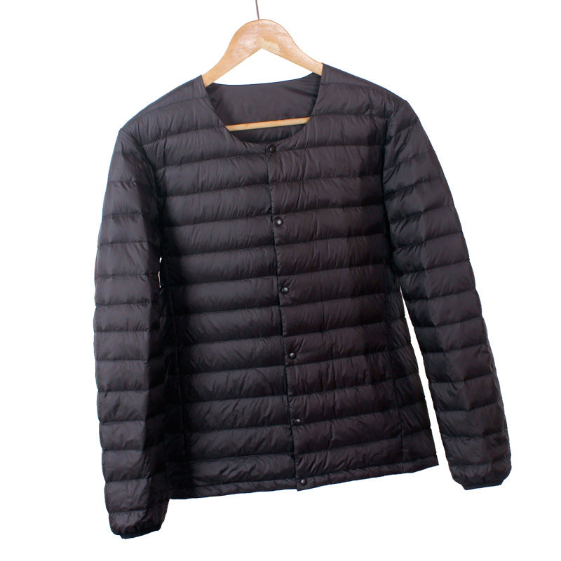 Men's Down Jacket - Short Thin Style - Round Neck - Lightweight and Versatile