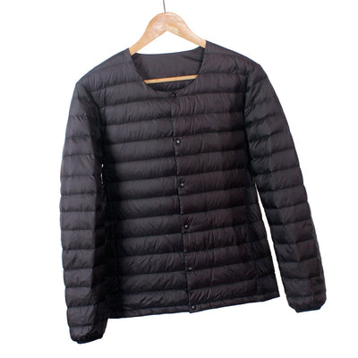 Men's Down Jacket - Short Thin Style - Round Neck - Lightweight and Versatile