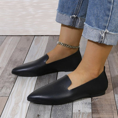 Women’s Pointed-Toe Flats – Slip-On Design – Soft Flexible Material – Streamlined Fit