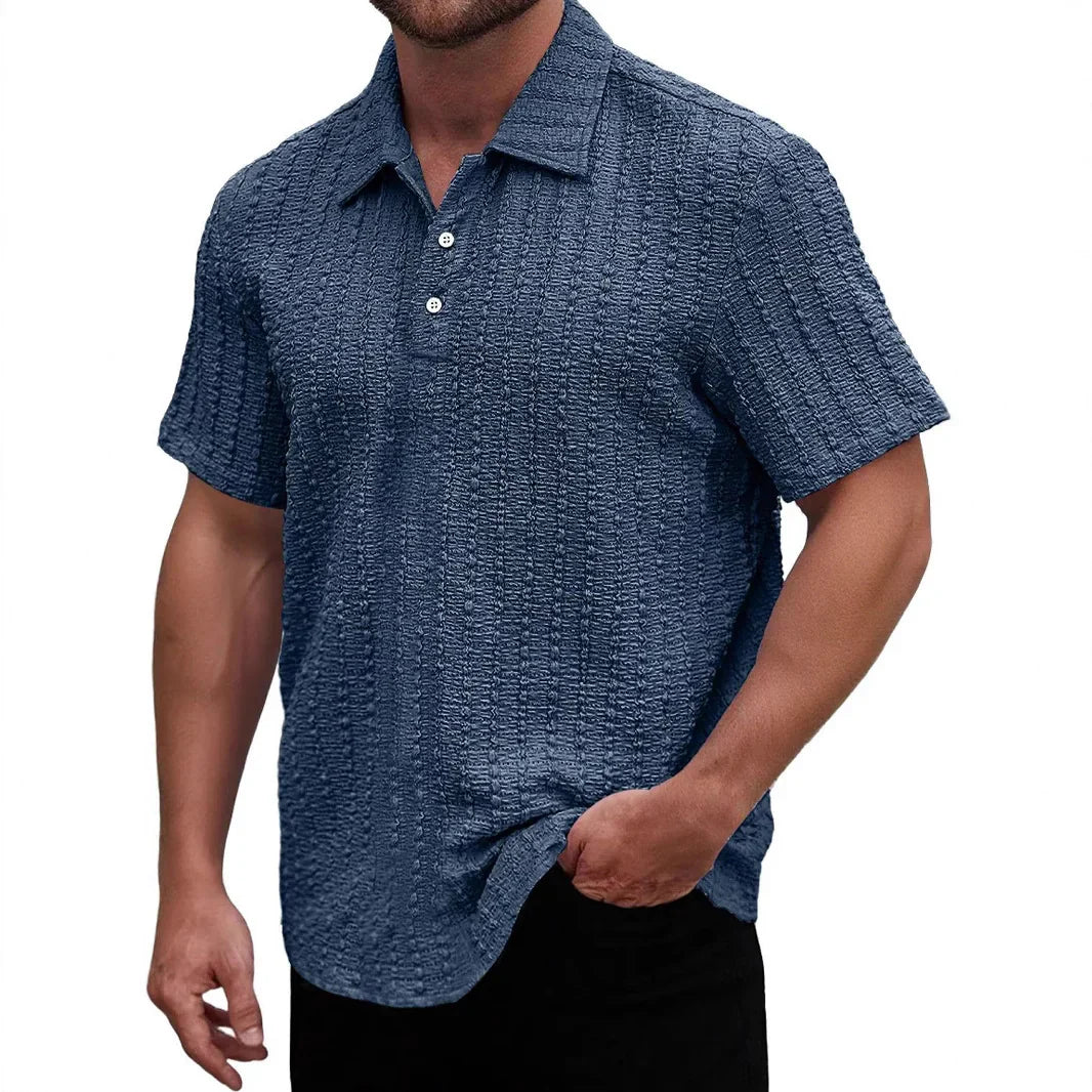Men’s Polo Shirt – Regular Fit – Soft Textured Knit – Short Sleeve Breathable Fabric