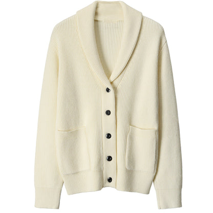 Men’s Shawl Collar Cardigan – Ribbed Knit – Button Up – Casual to Dressy – Relaxed Fit