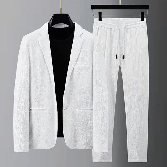 Men’s Suit Set – Slim Fit Blazer & Regular Fit Trousers – Smart Casual