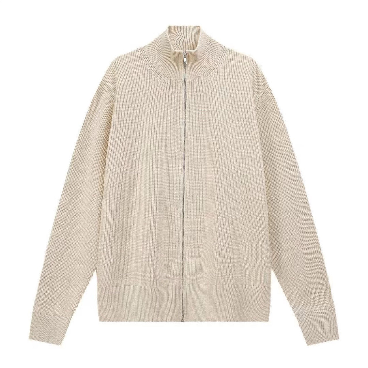 Men's Zip-Up Cardigan - High Neck - Full Sleeve - Classic Design