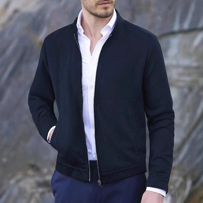 Men’s Casual Jacket – Slim Fit – Mock Neck – Zipper Front – Lightweight Soft Fabric