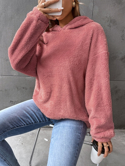 Women’s Hooded Sweatshirt – Fleece – Cropped – Relaxed Fit – Long Sleeve Casual