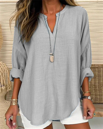 Women’s Long Sleeve Shirt – Relaxed Fit Casual Top