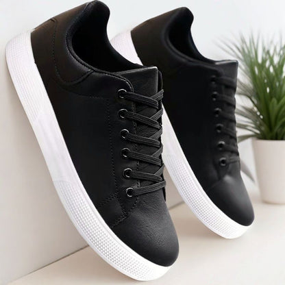 Men’s Casual Sneakers – Synthetic Leather – Low Top – Lace Up – Rubber Sole