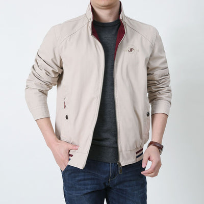 Men’s Reversible Jacket – Cotton Blend – Standard Fit – Zip Front – Side Pockets