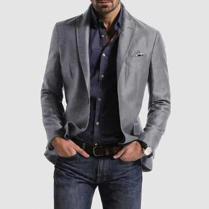 Men’s Suit Jacket – Slim Fit – Wool Blend – Notch Lapel – Single-Breasted Formal Wear