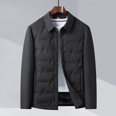 Men’s Down Jacket – Slim Fit – Insulated – Button-Up Quilted Design