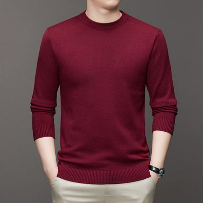 Men’s Knitted Sweater – Slim Fit – Crew Neck – Ribbed Trim – Soft Cotton Blend