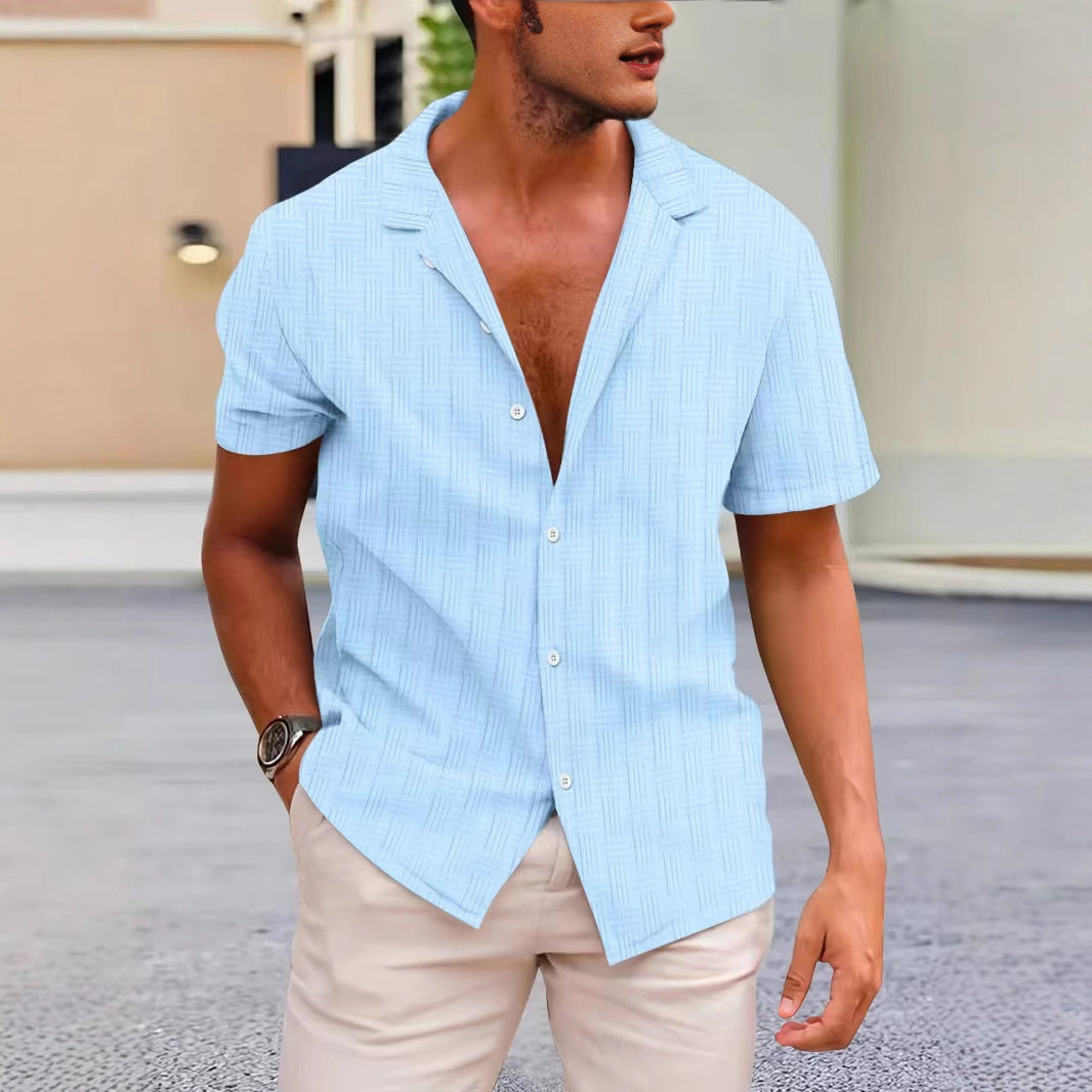 Men’s Short Sleeve Shirt – Classic Fit – Button-Up Casual Style