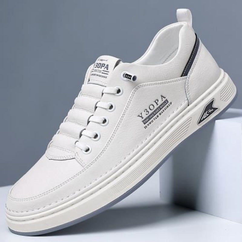 Men’s Sneakers – Synthetic Leather – Thick Sole – Lace-Up – Casual Street Style