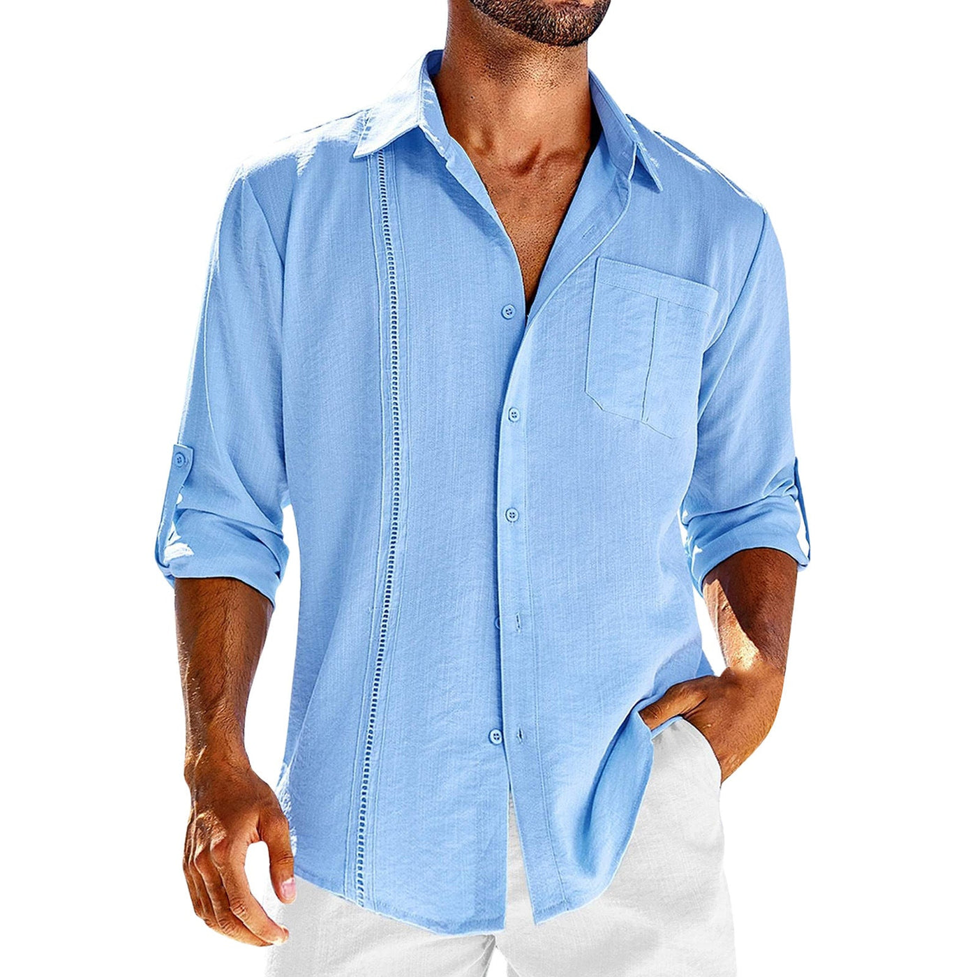Men’s Casual Shirt – Natural Fibers – Relaxed Fit – Button Down – Long Sleeves
