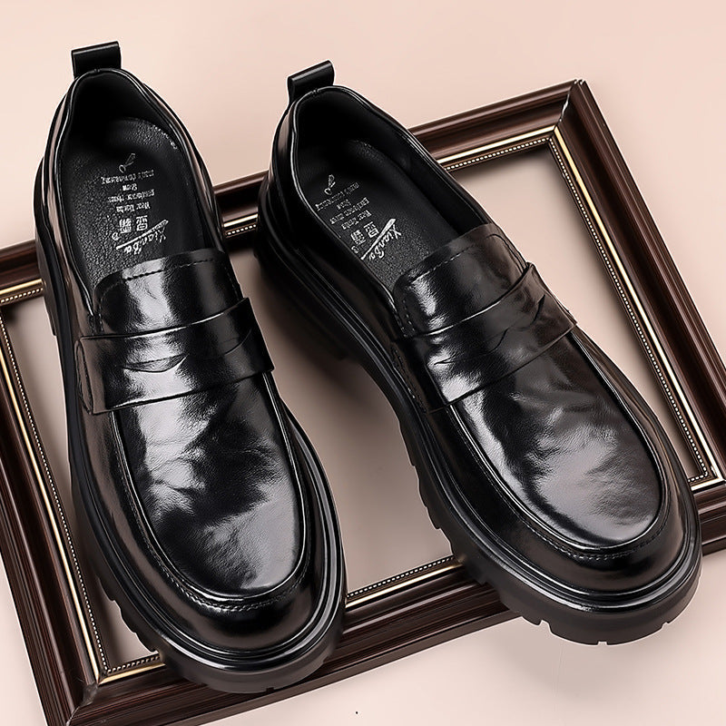 Men’s Leather Loafers – Slip-On Penny Strap – Moc Toe – Dress Comfort Sole