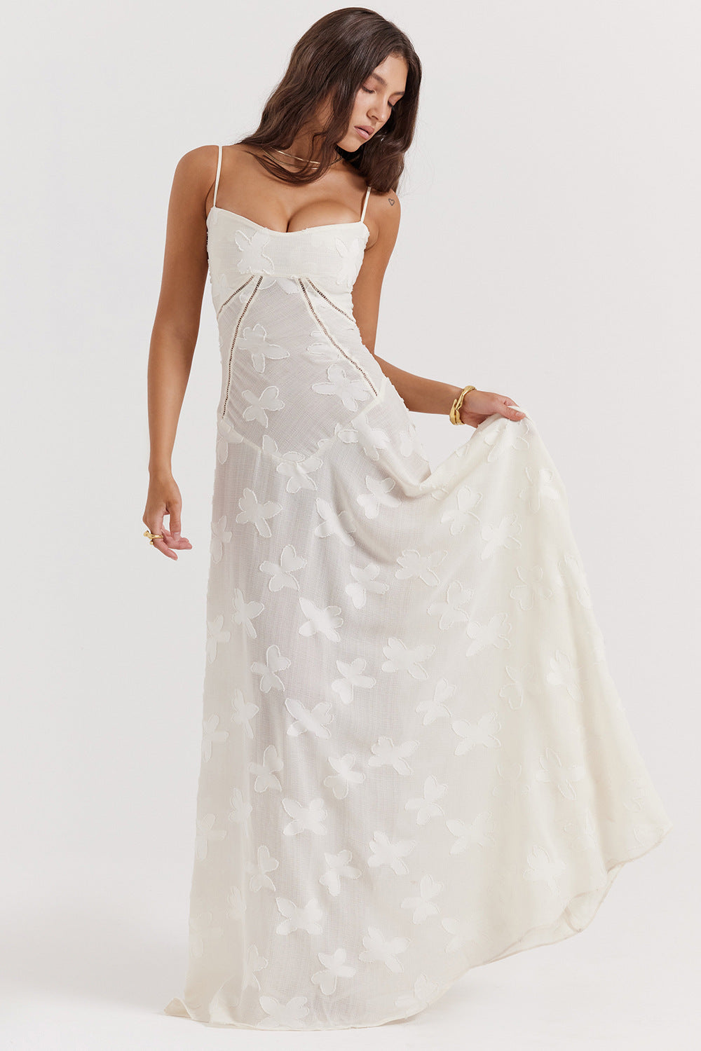 Women’s Midi Dress – Silky Slim Fit – Spaghetti Straps – Elegant Flowing Skirt