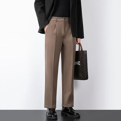 Men's Tailored Trousers – Wool Blend – Slim Fit – Full Length Formal Wear
