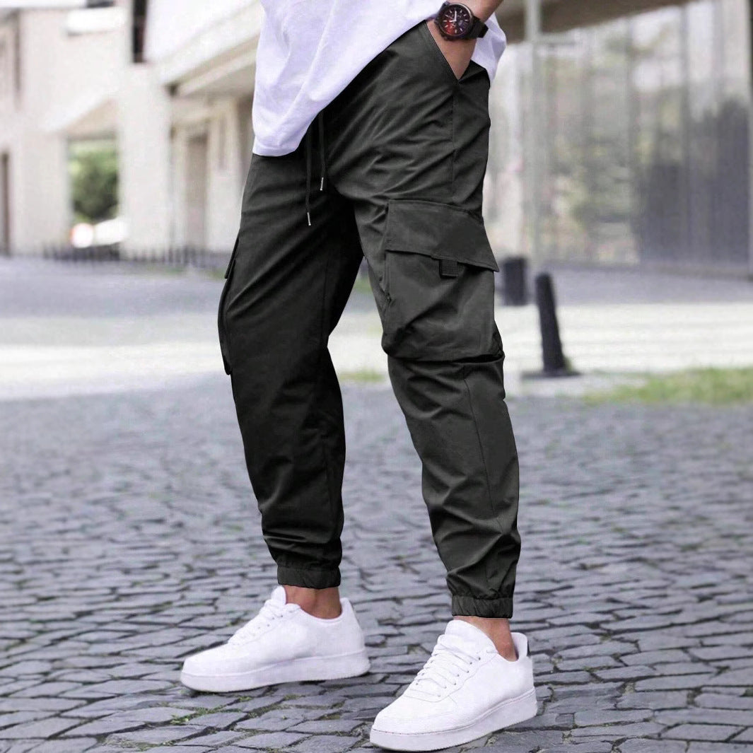 Men’s Cargo Jogger Pants – Relaxed Fit – Tapered Leg – Drawstring Waist