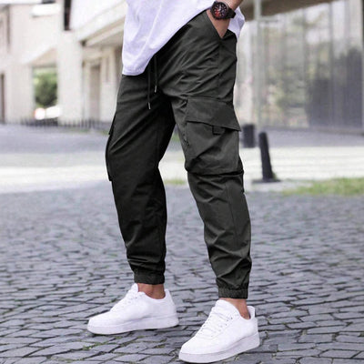 Men’s Cargo Jogger Pants – Relaxed Fit – Tapered Leg – Drawstring Waist