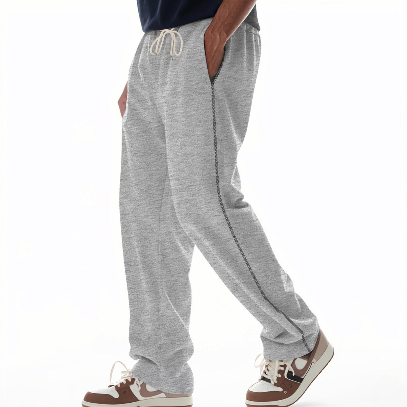 Men’s Sweatpants – Heavy Cotton Terry – Relaxed Fit – Drawstring Waist – Side Pockets