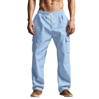 Men’s Cargo Pants – Relaxed Fit – Elastic Waist Multi-Pocket