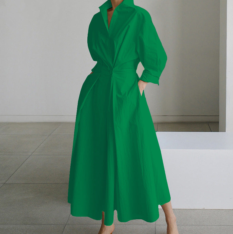 Elegant Vintage-Inspired Women's Dress - Timeless Design, Lightweight Fabric