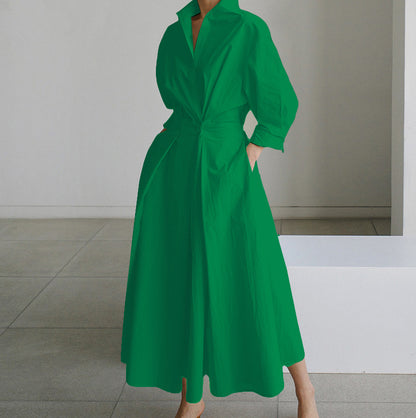 Elegant Vintage-Inspired Women's Dress - Timeless Design, Lightweight Fabric