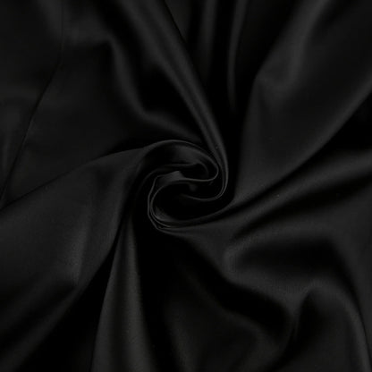 Women’s Mini Dress – Satin – Form-Fitting – Stand Collar – Bell Sleeve – Slit Hem