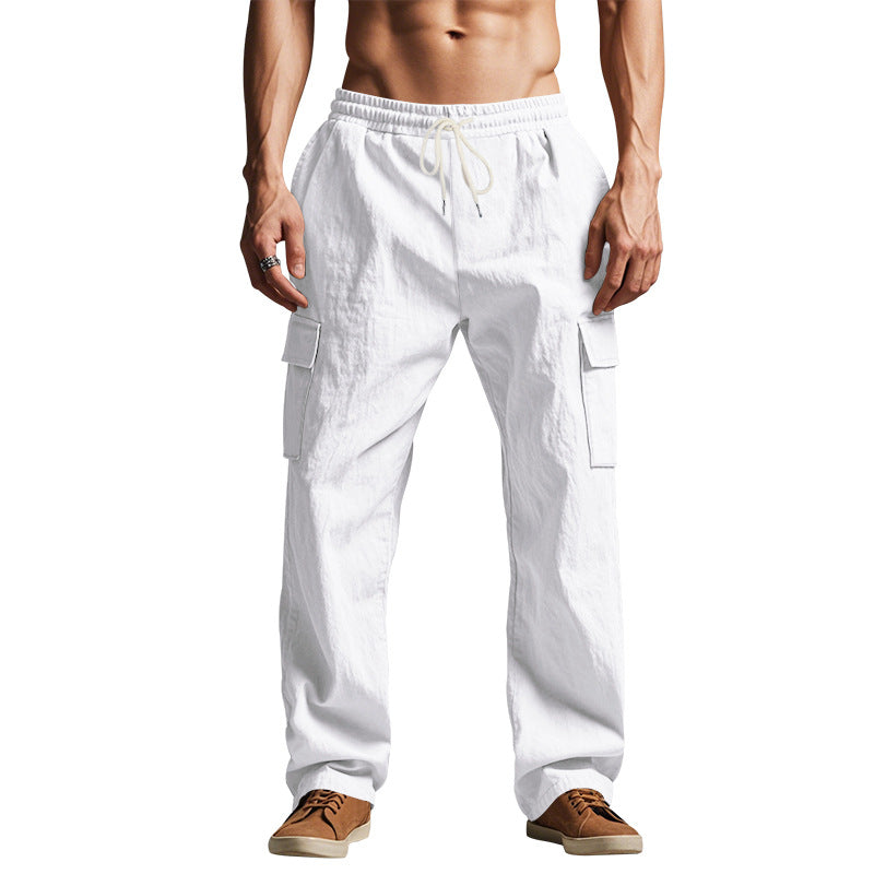 Men’s Cargo Pants – Relaxed Fit – Elastic Waist Multi-Pocket