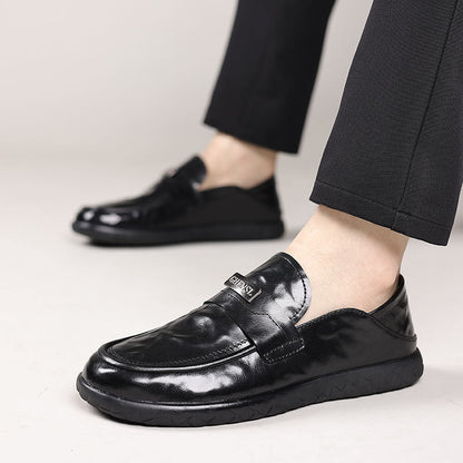 Men’s Leather Loafers – Slip-On Design – Polished Finish – Rubber Sole – Smart Casual Wear