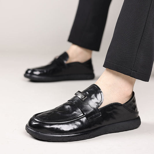 Men’s Leather Loafers – Slip-On Design – Polished Finish – Rubber Sole – Smart Casual Wear