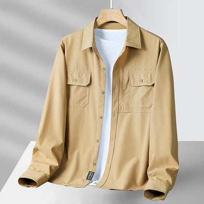 Men’s Long Sleeve Shirt – Relaxed Fit – Button-Up – Utility Pockets – Lightweight Breathable