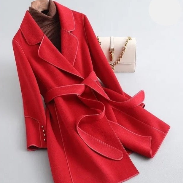 Women's winter wool long coat