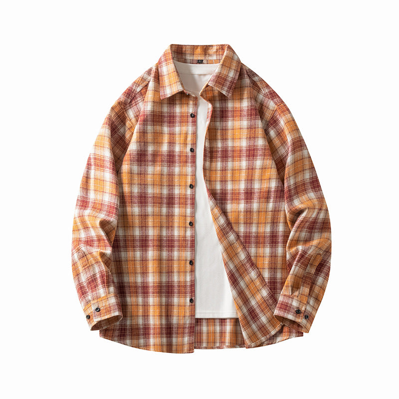 Men's long sleeved plaid shirt