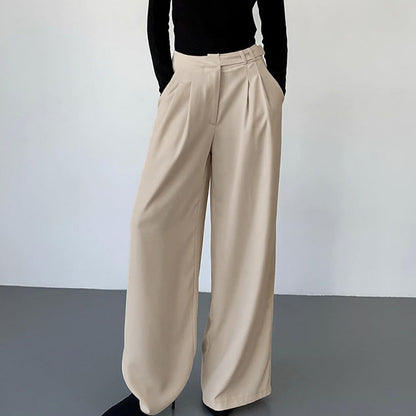 Women’s Wide-Leg Trousers – High Waist – Front Pleat – Full Length – Relaxed Fit