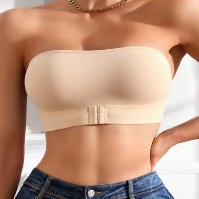 Women’s Strapless Push-Up Bra – Seamless Fit – Breathable Blend – Hook Back Support