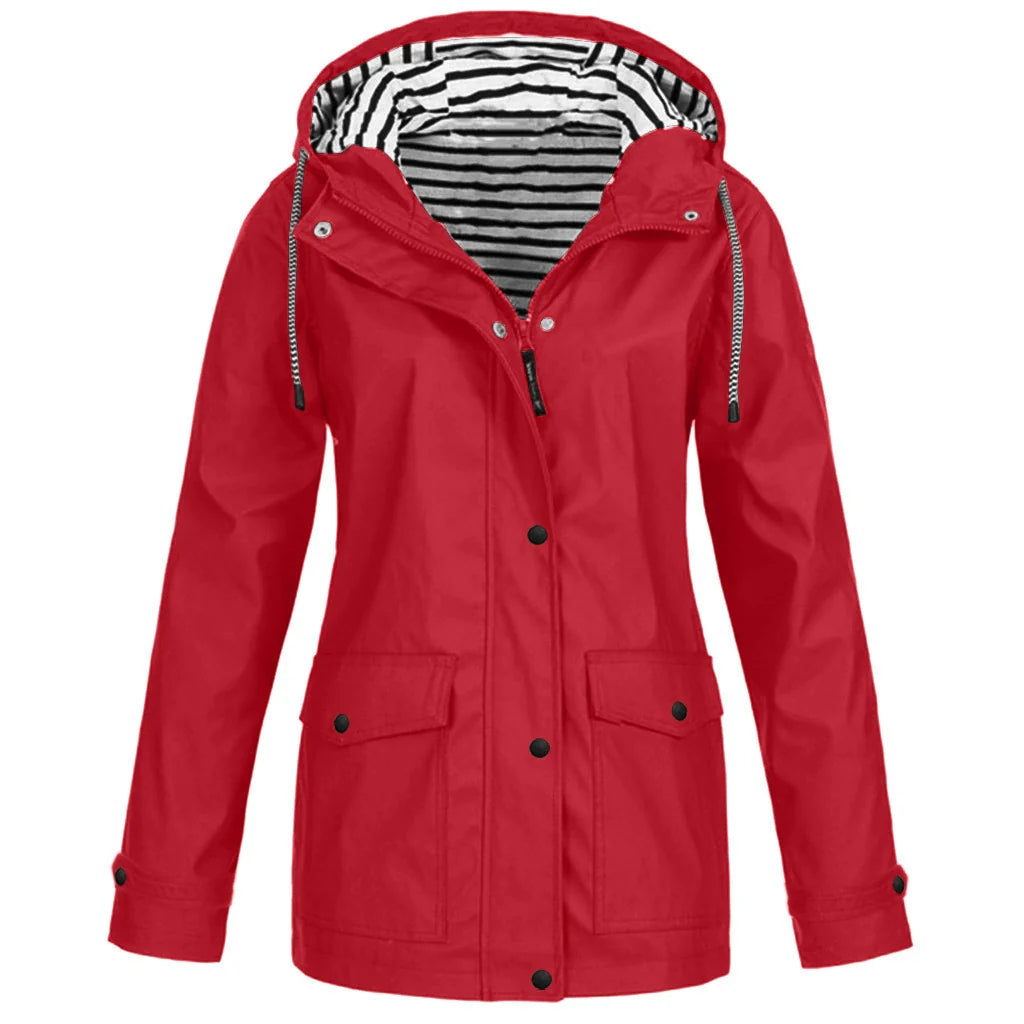 Men’s Outdoor Jacket – Waterproof – Regular Fit – Hooded – Button Cuffs – Flap Pockets