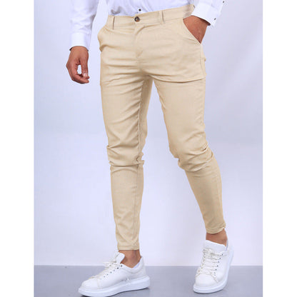 Men’s Tailored Trousers – Slim Fit – Tapered Leg – Stretch Fabric – Smart Casual