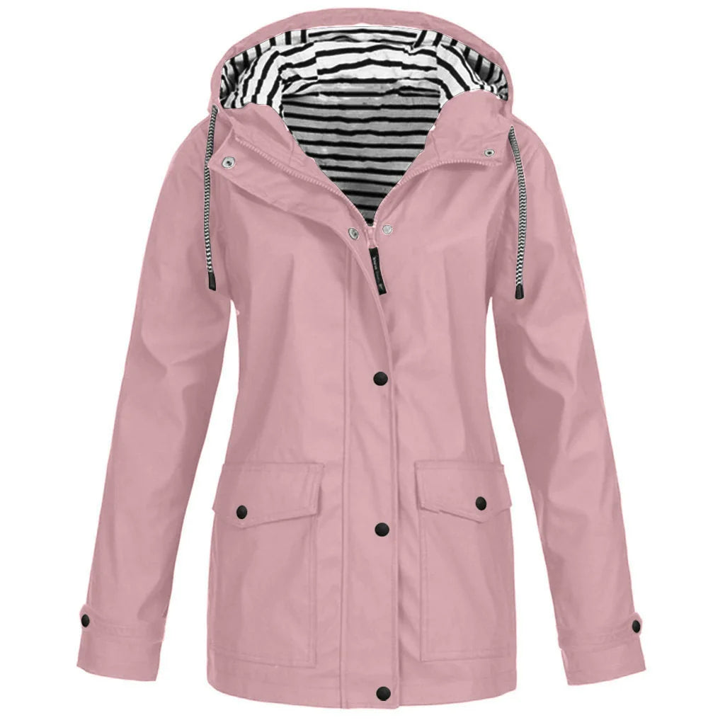Men’s Outdoor Jacket – Waterproof – Regular Fit – Hooded – Button Cuffs – Flap Pockets