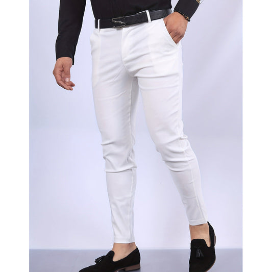 Men’s Dress Pants – Slim Fit – Woven Fabric – Faux Pocket – Full Length Formal Wear