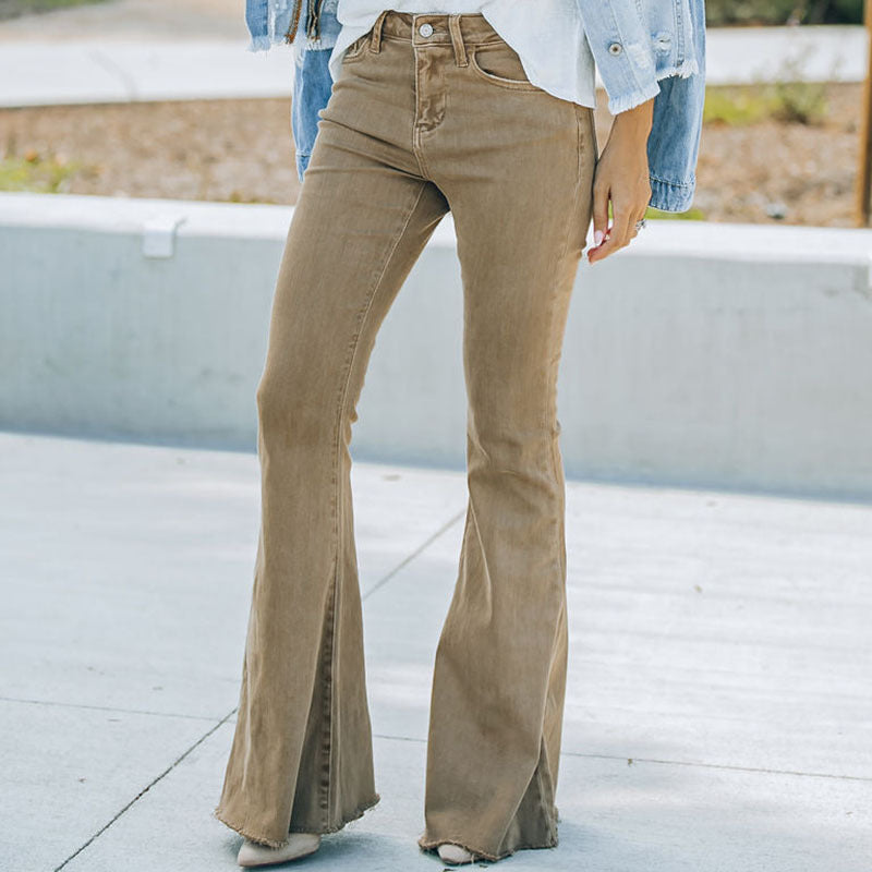 Women’s Bootcut Jeans – High Rise – Flared Leg – Stretch Denim – Full Length
