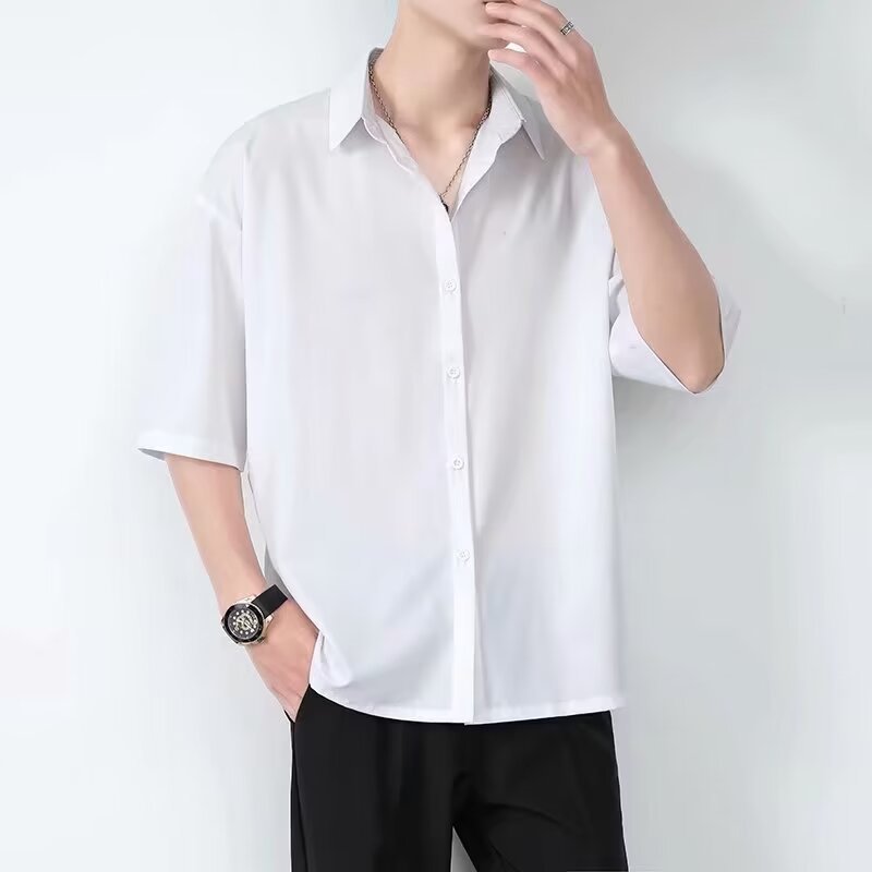 Men’s Short Sleeve Shirt – Relaxed Fit – Lightweight Fabric – Button-Up Casual Style