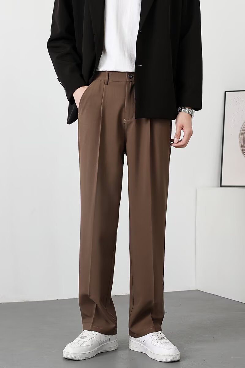 Men’s Slim Fit Trousers – Lightweight Fabric – Ankle Length – Smart Casual Wear
