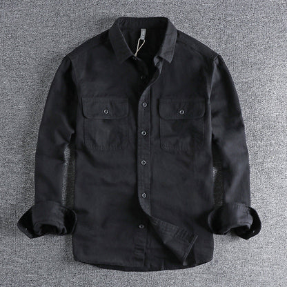 Men's solid color long sleeve work shirt