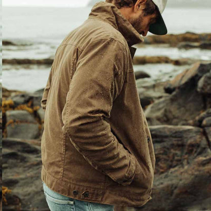Men’s Utility Jacket – 100% Cotton – Heavyweight – Relaxed Fit – Button Front Casual Wear